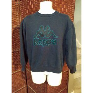 Vintage Kappa Sweatshirt Big Logo Women's Large Blue Italy